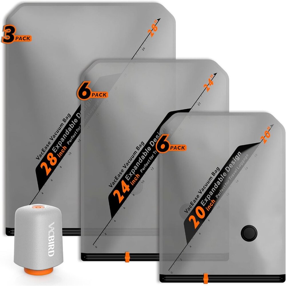 Rechargeable Wireless Pump Travel Storage Bags Set - Portable Space Saver Bags f